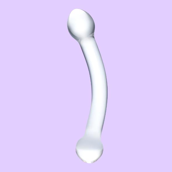 GLAS Curved G-Spot Stimulator Γυάλινο Dildo με διαφανές γυαλί