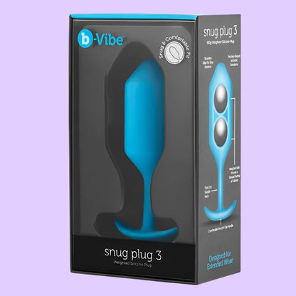 b-Vibe Snug Plug 3 Πρωκτική Σφήνα σε πετρόλ χρώμα σε συσκευασία