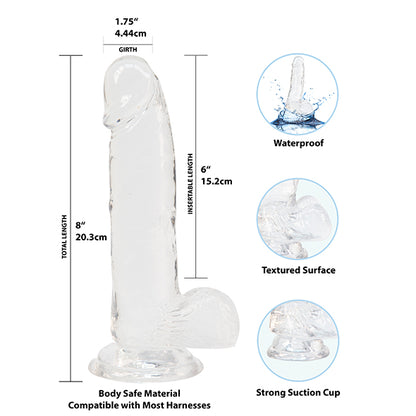 Crystal Addiction Dildo διάφανο διαστάσεις