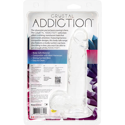 Crystal Addiction Dildo διάφανο στη συσκευασία πίσω όψη